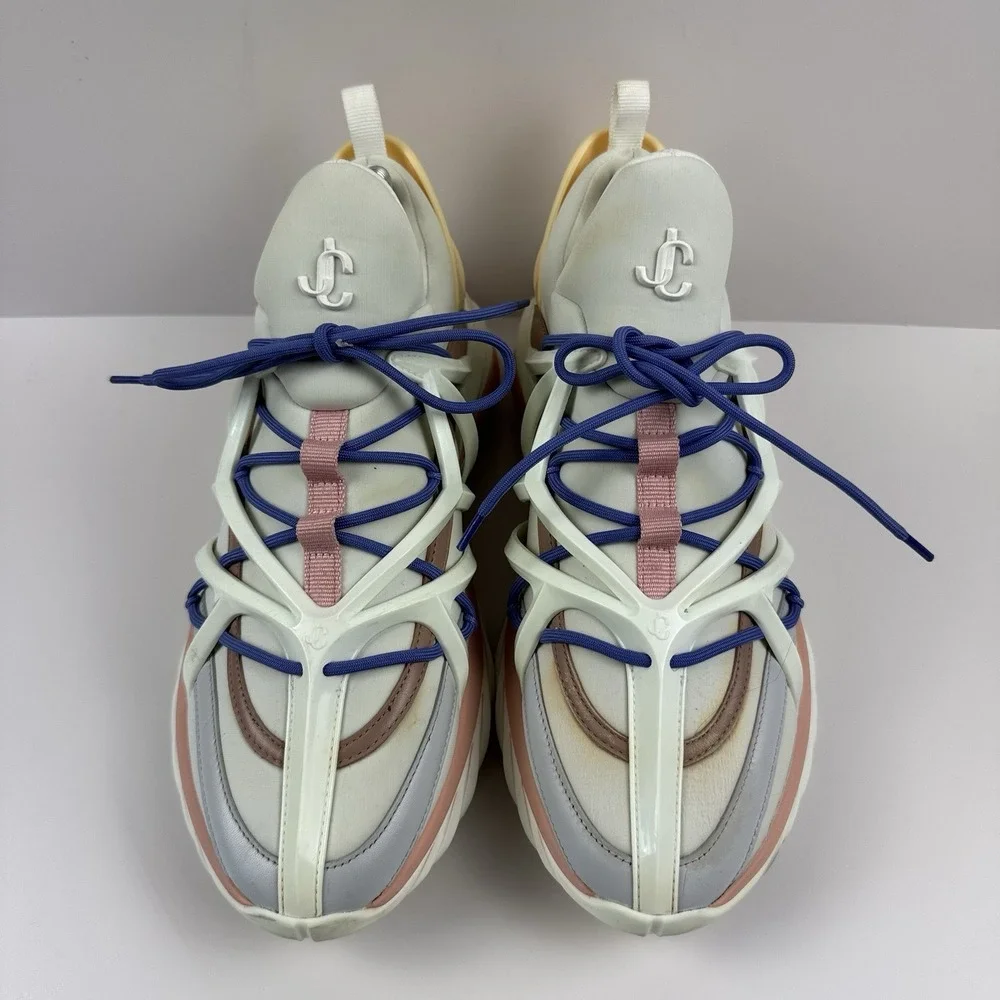 Jimmy Choo Cosmos/F Neoprene Mesh Low-Top Trainers Sz EU 40 US 10